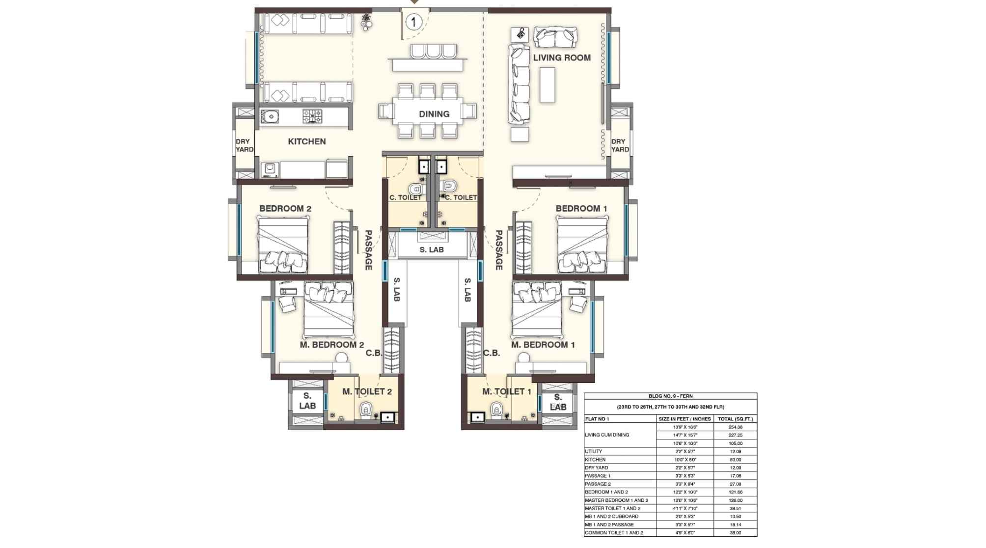Sheth-Vasant-Lawns-Floor-Plan-Fern-2-BHK-Unit-1-23rd-to-25th-27th-to-30th-32nd