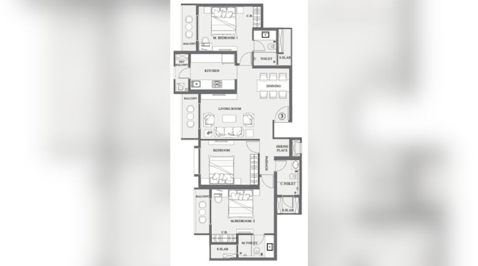 Sheh-Vasant-lawn-Fern-3BHK-1121sqft-unit-plan